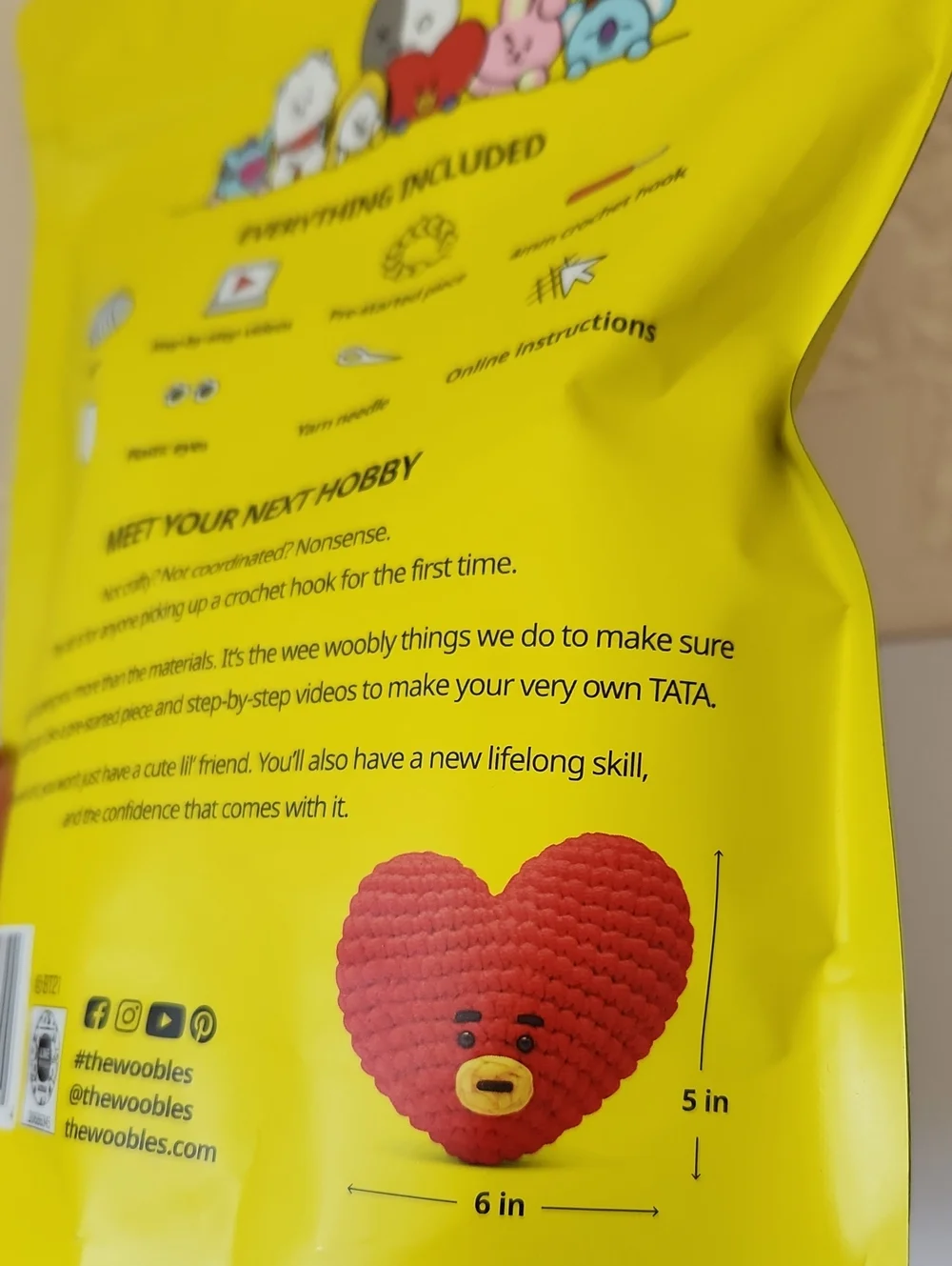 The Woobles TATA Learn to Crochet Kit, BTS collaboration, BT21